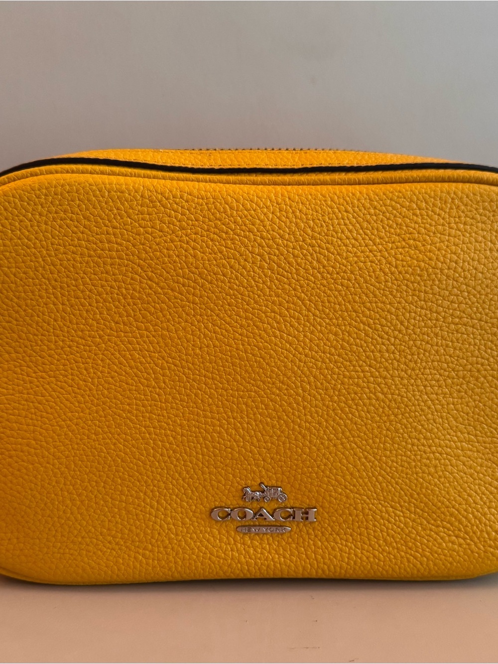 Coach Yellow Pebbled Leather Crossbody Bag